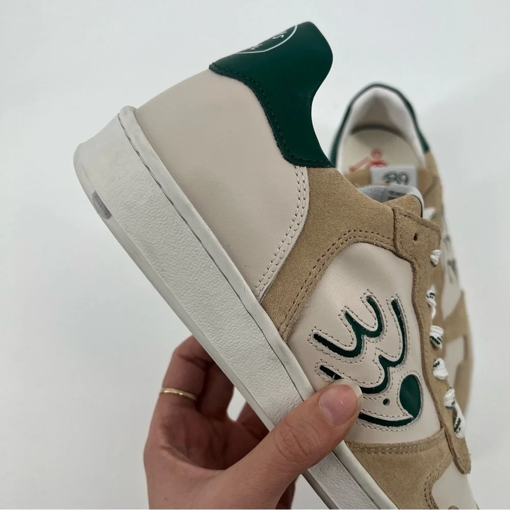 339 Elite Edition Varsity Green Cream Suede Designer Classic Lace Up Sneakers 40 - Picture 2 of 8